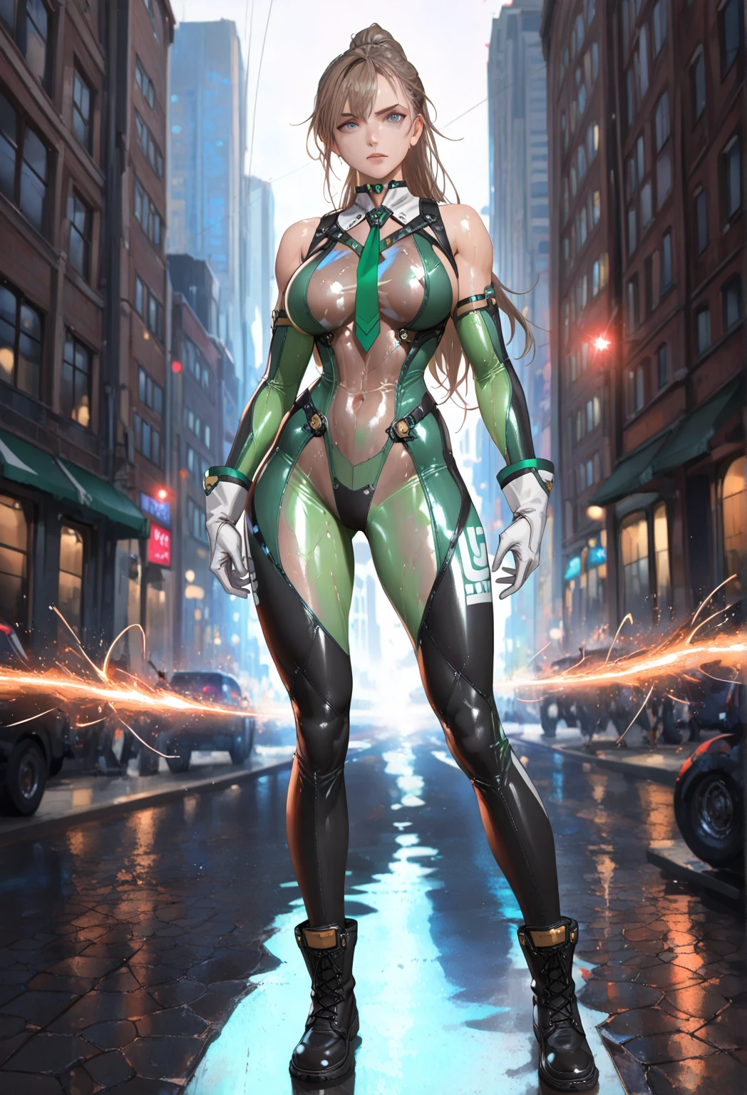 girl swimmer,((girl with extremely cute and beautiful blonde hair)),
(large breasts:1.4),saggy breasts,(((very light blonde hair:1.35,straight hair,long hair:1.4,colored inner hair,ear breathing))),(((heterochromia:1.5,eye1 blue,eye2 green))),intricate eyes,beautiful detailed eyes,symmetrical eyes,((fat)),(((lustrous skin:1.5,bright skin: 1.5,skin tanned,shiny skin,very shiny skin,shiny body,plastic glitter skin,exaggerated shiny skin,illuminated skin, wet legs))),(spider lower abdomen,narrow waist,wide hip,athletic body,inflated legs,delicate detailed fingers,detailed body,human hands,(detailed face)),
cute,slutty,seductive,erotic,(((nsfw))),
((one-piece_swimsuit magenta,wearing a one-piece_swimsuit outfit:1.3,magenta armor swimsuit:1.3,large armor boots)),((wet clothes,intricate outfit,intricate clothes)),
(dynamic pose:1.0),embarrassed,(centered,scale to fit dimensions,Rule of thirds),
cyberpunk city by the ocean at night, with bright neon signs and dark stormy clouds and puddles, scenery:1.25,
artistic photography,(photography taken by sldr),highres, sharp focus, (ultra detailed, extremely detailed), (photorealistic artwork:1.37),(extremely detailed CG unity 8k wallpaper),((synthwave background theme)),(((vibrant colors))),(intricate background),(masterpiece),(best quality),