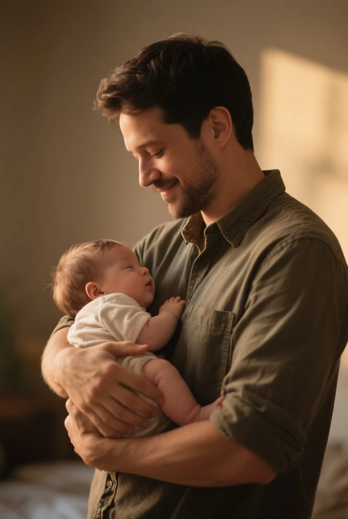 Keegan Russ with a baby