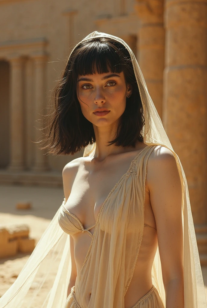 score_9, score_8_up, score_7_up, score_6_up, photorealistic, front view, sexy photoshoot, mummy, nude body parts, posing, (pharaoh's tomb), Egypt, low light, depth of field, bokeh