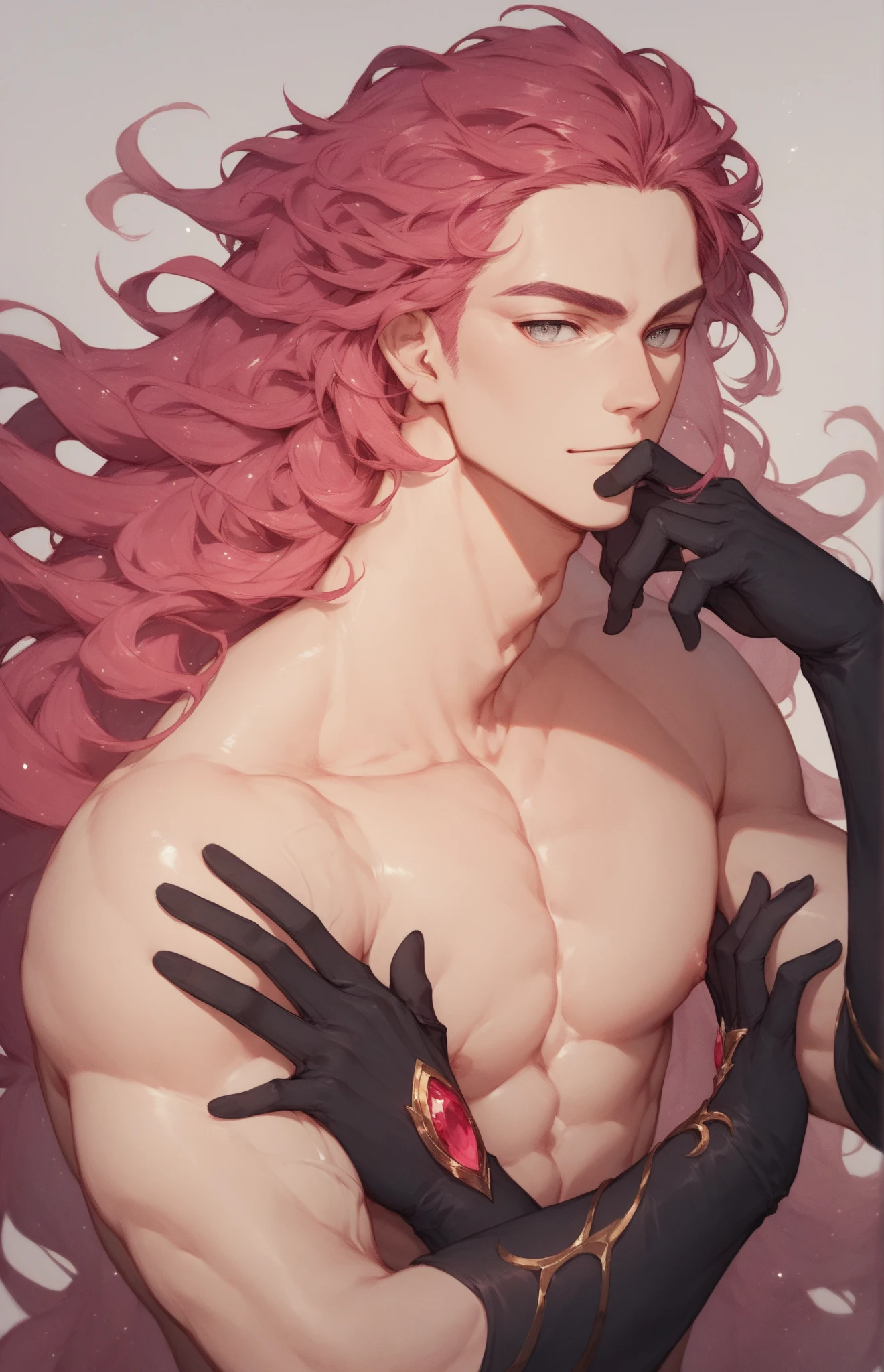(8k,photorrealistic RAW photograph Maximum quality;1.4) (1 African) Super handsome king of the underworld (lifelike face) (light pink hair with red highlights, long hair in the wind ) slenderbody Muscular and macho large blue eyes Aristocratic metallic outfit with pearls decoration with vibrant colors fangs espreitando para fora da boca Pointed claws a seductive gaze Beautiful expression A hyper-realistic (King of the Underworld) appealing (real looking skin) super high resolution high détail Luxury pants in white mixed with red colors Aura of vibrant colors emanating from the body effect cover with red colors fangs
