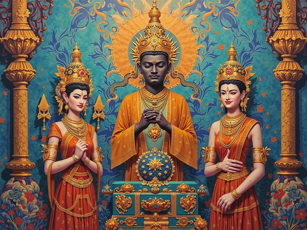The camera begins with a close-up of a statue of Buddha, lit by candles in a Buddhist temple. The image slowly pulls away, revealing a monk praying in silence. The tranquility of the environment conveys a sense of peace and contemplation --auto