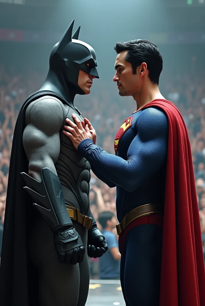 Batman and Superman shirtless