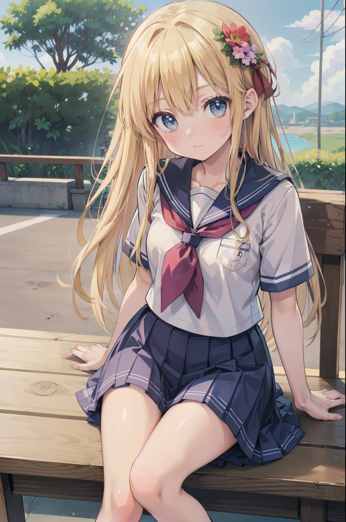 From above, (Squint your eyes:1.2), close, One Girl, blush, sit, nsfw,beautiful girl,Wear a uniform, Light blue skirt, Anime move,Two Side Up、Gloss Lip