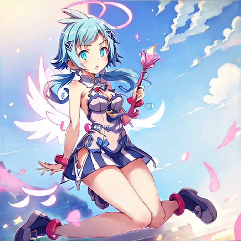 master-piece,hyper quality, hyper detailed,perfect drawing,CG,3D,8k,illustration、Hi-Res、One-winged angel、Float fluffy、Hugging in a swimsuit2People Beautiful Girl、wedding、Beautiful girl with pink hair twin tails、Beautiful girl with light blue hair short bob、Twilight rays staring at moist eyes、Racy swimsuit、See-through sailor suit 1.3、bikinis、Cheek slid、high heals、natural lights、on overlook、Twilight rays、Oblique light、Angel Ladder、Clair、incorruptness、pure、Floating feeling、