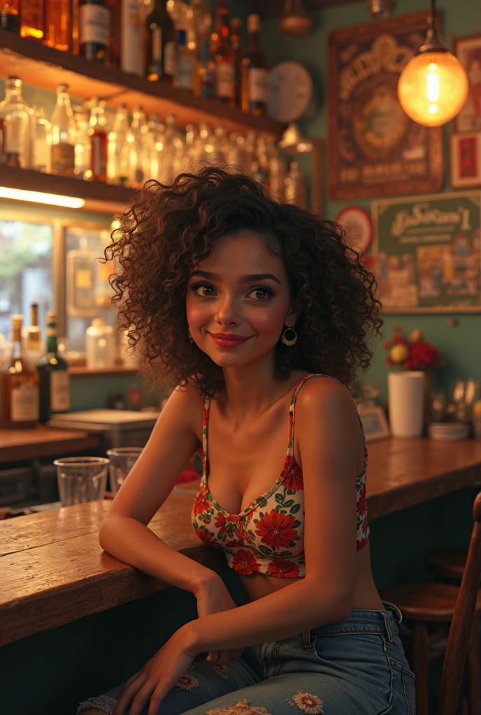 18 year old, surreal latina girl,baby face, orgasm, sweating, with freckles,hands on head, hyper realisitc, very Sexy look, provocation, in laboratory, yellow strapless dress, night time, magic energy