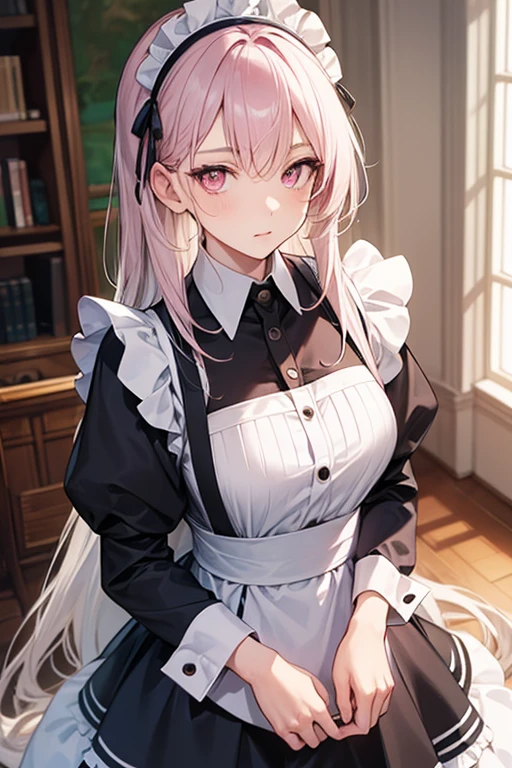 best quality, masterpiece, highres, solo, {aug_girlsfrontline:0.90}, {maid:1.40}, {long maid dress:1.15}