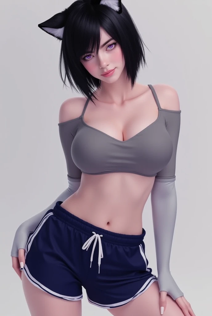 （（（完美figure，figure，purple hoodie，brown pants， （（（hyuugahin，hyuugahin，hinata\(boruto\)，hyuugahin, "black long hair", blue eyes,blunt bangs））），S型figure:1.7））），((masterpiece)),high resolution, ((Best quality at best))，masterpiece，quality，Best quality，（（（ Exquisite facial features，looking at the audience,There is light in the eyes，blush，Happy，nterlacing of light and shadow，huge ））），（（（looking into camera，fighting stance，Five fingers spread，open palm）））
