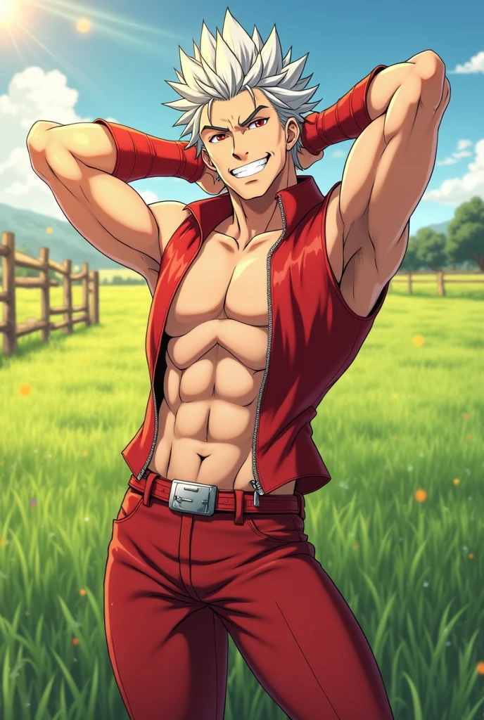 score_9, score_8_up, score_7_up, source_anime, solo, seras victoria, hellsing, smug sinister expression, 
Sinister, evil, looking at viewer, arms behind back, blonde hair, hair over one eye, blue eyes, Chines edress,  red gown,, sexy, flat chest, femboy, male, 1boy, genderbend, bulge, penis visible outline, penis bulge outline, open shirt, exposed thighs 