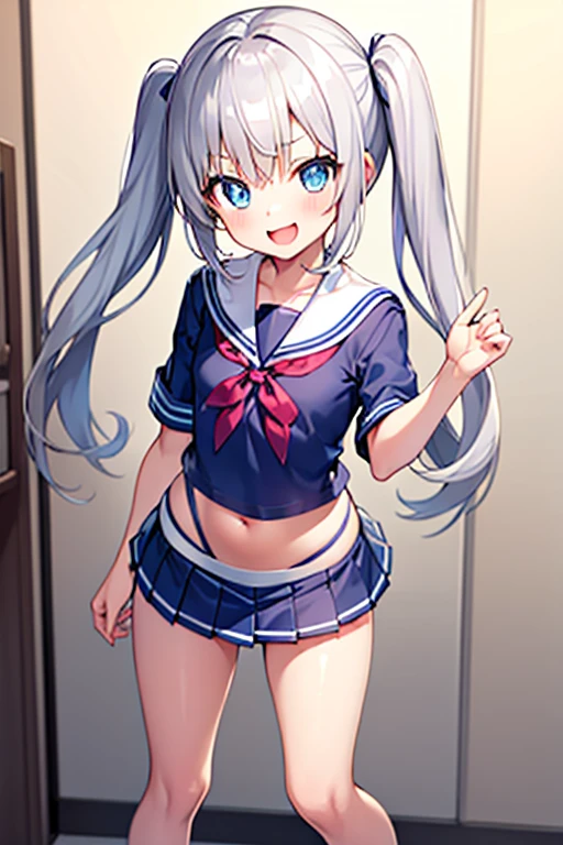 8K、masterpiece、Japanese、Woman wearing glasses、Neon(nod)、from the front、smile、Childish、Small breasts、See-through underwear、night、Bedroom、Show your underwear、mini skirt