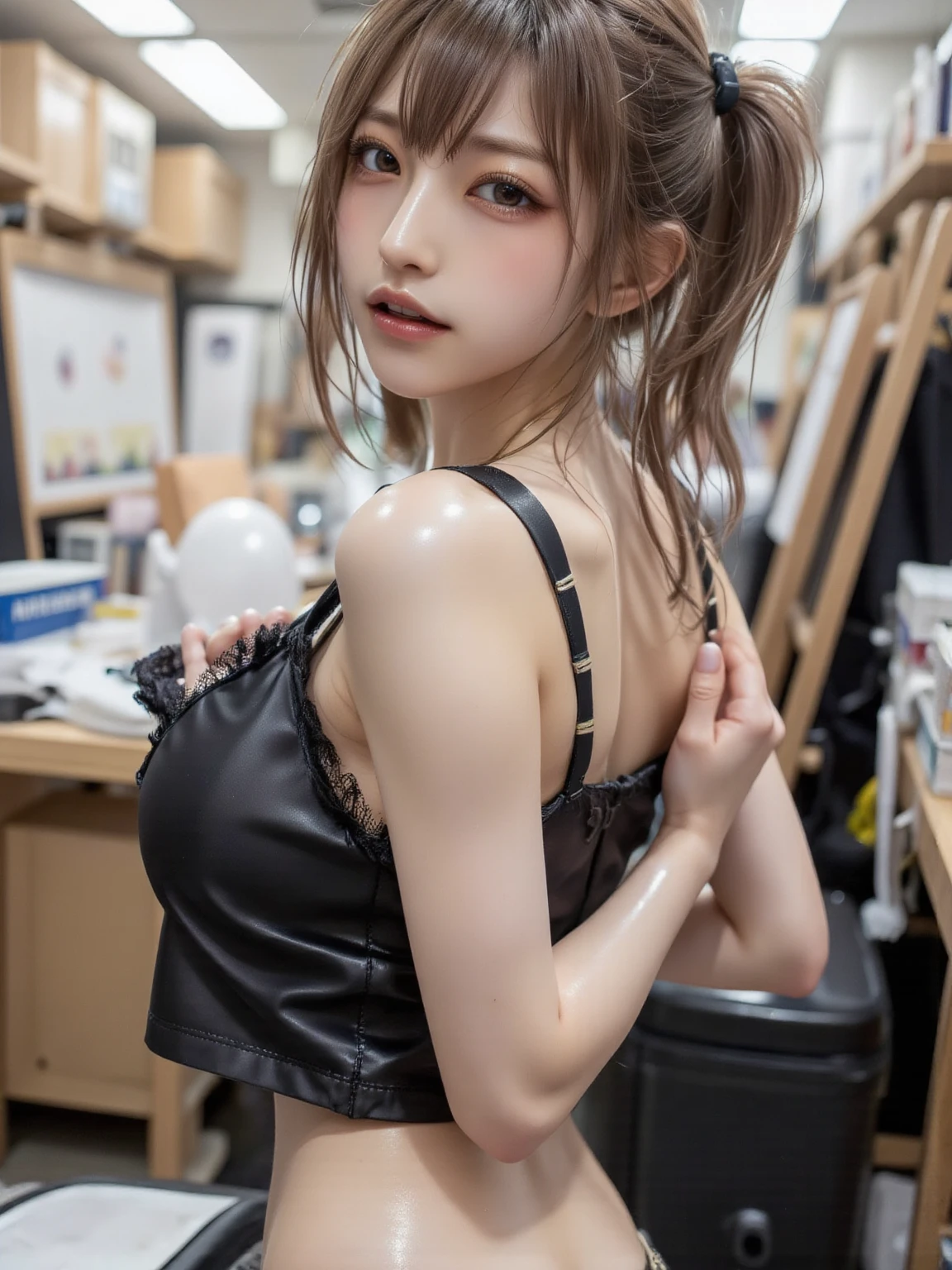 (((masterpiece))), (((best quality))), ((ultra-detailed)), (highly detailed CG illustration), ((an extremely delicate and beautiful)),(cute delicate face),cinematic light,((1mechanical girl)),solo,full body,(machine made joints:1.4),((machanical limbs)),(explosed muscles),(blood vessels connected to tubes),(a brain in container:1.3),((mechanical vertebra attaching to back)),((mechanical cervial attaching to neck)),((sitting)),expressionless,(wires and cables attaching to head and body:1.5),small breasts,short hair,(character focus),science fiction