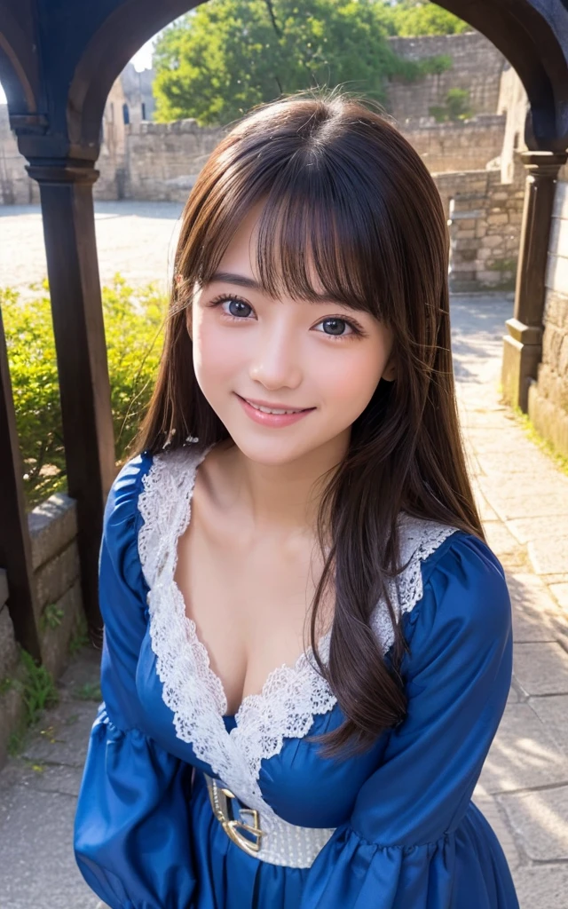 (Best-quality, Masterpiece, Ultra-High-Resolution, (Photorealistic:1.4), Raw Photo, depth of field, professional lighting, perfect anatomy, extremely details), 1girl, 15-years-old, the most famous Japanese idol, (wearing extremely cute-fully and extremely cute-lacy dress with cute-design), (extremely cute and extremely childish face like the most popular Japanese idol,((extremely cute and extremely big eyes)), extremely beautiful hair, ((extremely beautiful skins)), extremely cute long-eyelashes, extremely cute lips), looking at viewer, (innocent smile), short body, extremely cute thighs