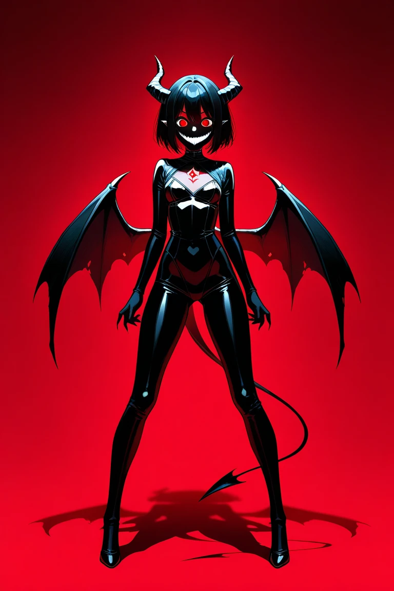 (best quality, masterpiece, perfect face, beautiful and aesthetic:1.2, highest detailed face)1 succubusgirl, gothic, demon wings, mischievous smile, (abstract art), half demon, high contrast, red, black and white,(abstract art), half demon, crimson eyes, high contrast (intricate details, hyperdetailed:1.15), detailed, sunlight passing through hair (high contrast, official art, extreme detailed, highest detailed),
