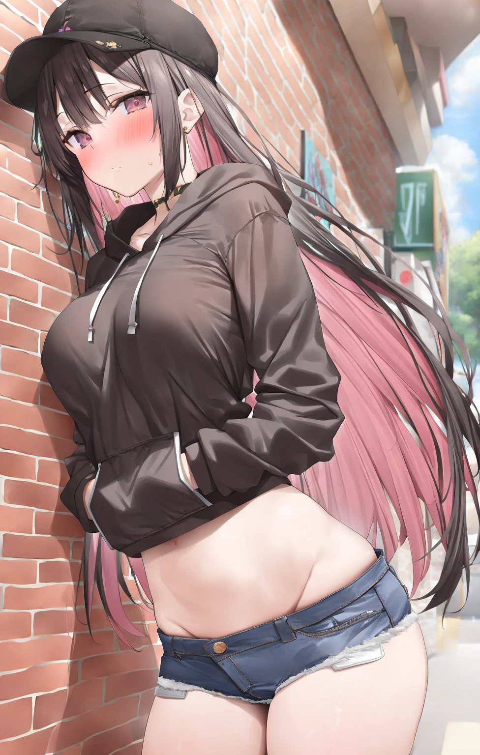One girl, High resolution, Blushing, Character Design,underwear,Twin tails
