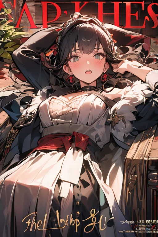 long dark hair / big tits / brown eye / doll cute outfit