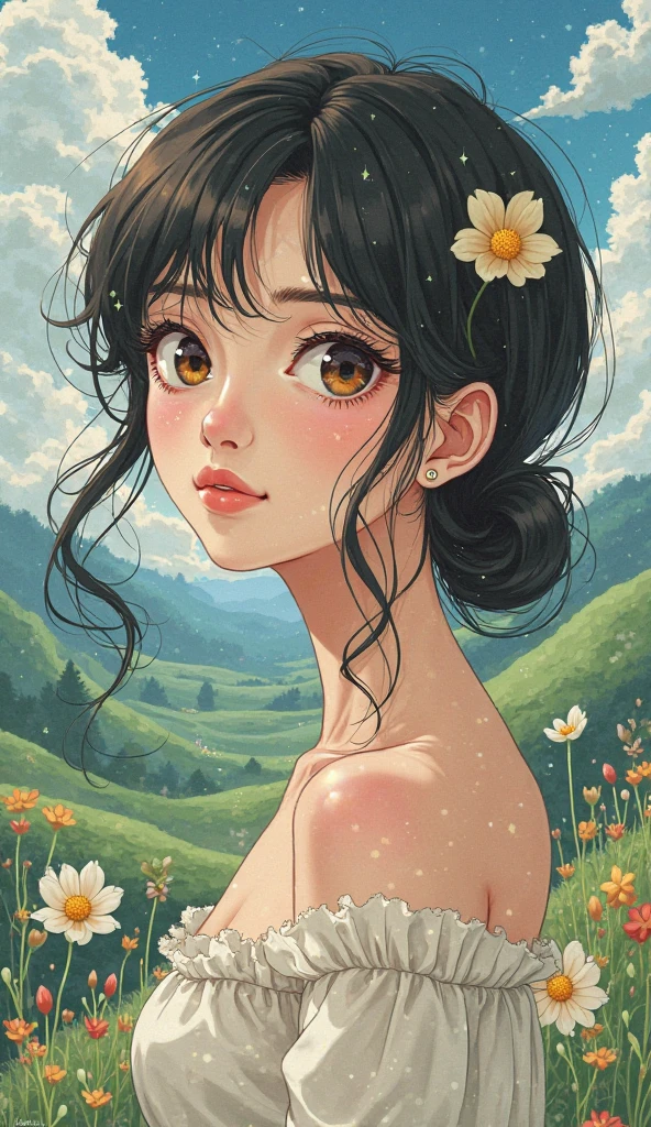 Best Quality, (Ultra-detailed, extremely details CG), ((Portrait)) Refine the following poem: Going up the green slope, Under the roof of the forest,
with slower, Soft stairs that leave the steepness of the mountain,
Eta、I looked for the innermost maze of them, Motion Proof
You can see the boobs,tits out,downbrouse, Nipples are visible
Matilda collecting flowers
Percy Bysshe Shelley