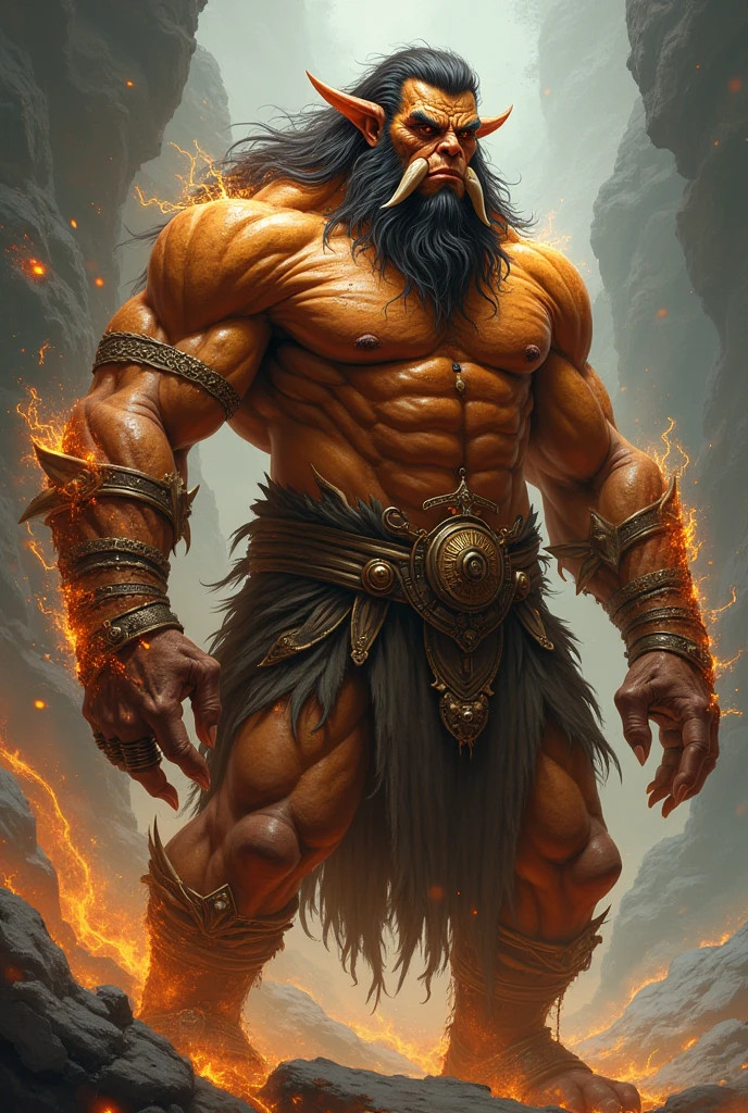 rooster mask creature, barbarian style, full body, fighting, lava background, masterpiece, ultra high quality