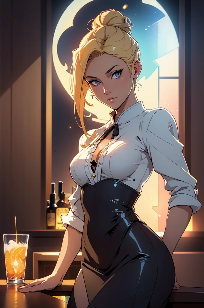 DEN_cassidy_payne,
(working in a dark atmospheric bar, working behind the bar, pulling pints, bar, dark wood bar, atmospheric, wearing a shirt and tie and skirt:1.2),
bokeh, f1.4, 40mm, photorealistic, raw, 8k, textured skin, skin pores, intricate details <lora:epi_noiseoffset2:1>, epiCRealism