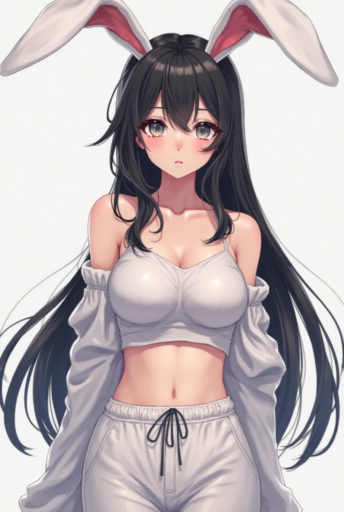 masterpiece, 1girl, long hair, black hair, upper body, portrait, yellow eyes, vertical pupil, purple top, navel, short shorts, thick hips, erotica, cherry blossom background
