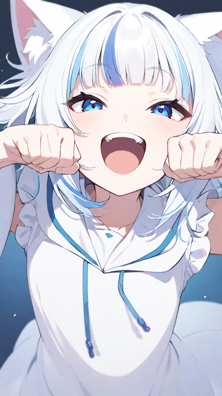 (throw_hand, pink vibrator remote switch in throw_hand, throw:1.2), Highest quality, Very detailed, masterpiece, Ultra-high resolution, 8K, Ridiculous, Cowboy Shooting, Blurred, One Girl, Embarrassing, blush, Lovely, , Tears in the eyes、Open your mouth, What saliva leaves behind, Wet skirt hem, Not wearing pants, Bulging of the vibrator cord, Vibrator with Garters, ,Squirting、night、In an empty city,NFSW+, 3 silver wolf\(Collapse Star Rail\), Grey Eyes, Grey Hair, Long Hair, ponytail, hair ornaments, Wear blue lens sunglasses on your head,