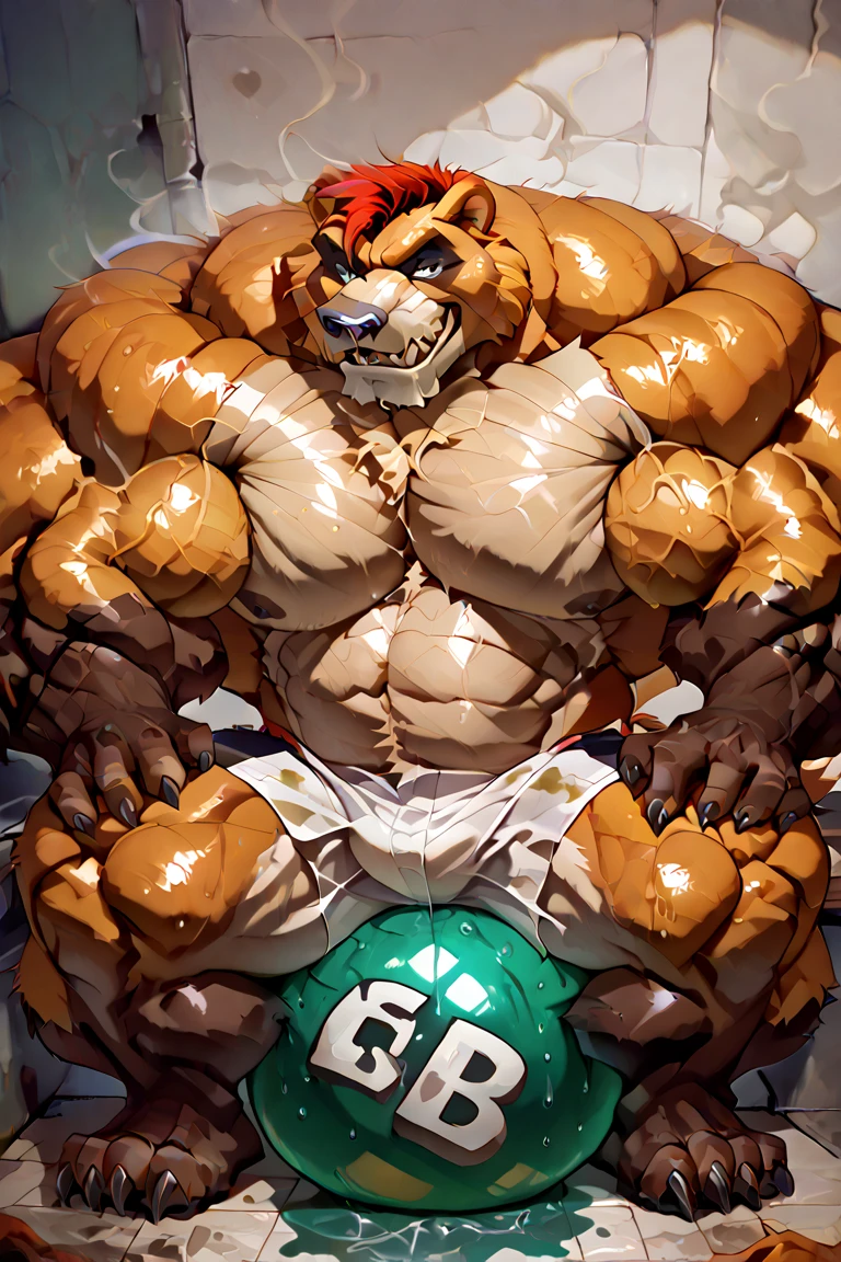 ，solo，male people，chubbiness，small fat，Bare-chested，victory pose， solo， Detailed pubic hair， A high resolution，， tmasterpiece，Excessive obesity，Obesity in the extremities，Lift your feet，foot in the air，Correct body proportions，overweight，Entei，road hog