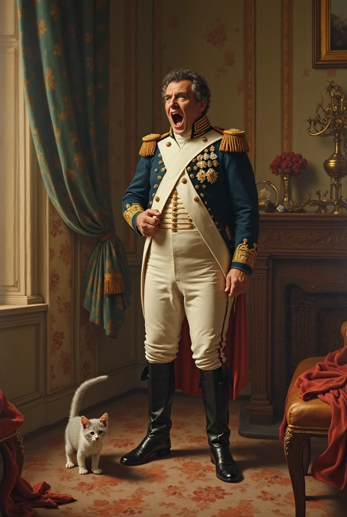 Napolean Screams after seeing a cat