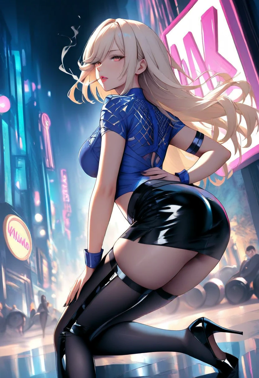 (link:1.5), legend of zelda, GS-Womanly, full body
1girl, (((bimbo))),(hoop earrings, puffy lips, painted lips, thick lips.:1.2) ((platform heels))
blonde hair, (wide hips:1.2), thick thighs, bursting breasts, huge ass
(full skirt),navel, tube top, o-ring top,
Nightlife, Night city, Cyberpunk city, futuristic cityscape. Neon lights, (skyscraper:1.1), Tokyo tower, palm tree, cloth sign, ramen stall, night club. bright city lights, exotic car. alcohol, bar, ramen, soup stall ,alcohol bottles, ((crowded background)), ((Paparazzi)), detailed sky, cloudy sky, Sweat, Wet, (female ejaculation:1.3), (Trembling girl:1.3), cum overflow, cum on body, blonde