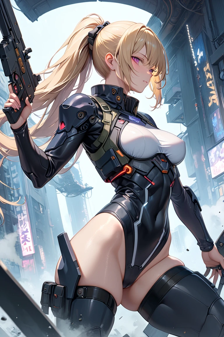 ((seductive girl:1.2))、((cyberpunk))、((Futuristic))、Anime characters posing, digitial illustration, Center, The chest is dewy, Exposing the chest, exposing the skin, Curvaceous body, Full body shot, intricate detailes, Shiny rubber suit, Catsuit, Lively fighting poses, Lively battle poses, fighter, Sexy body lines, Abstract, variegated and colorful background, Standing with open legs, Emotionally rich facial expressions, highleg、((Glossy realistic skin texture))、((shiny skin))、masterpiece, ultra-detailliert, 8k, hiquality, Top image quality, Smooth texture、watercolor