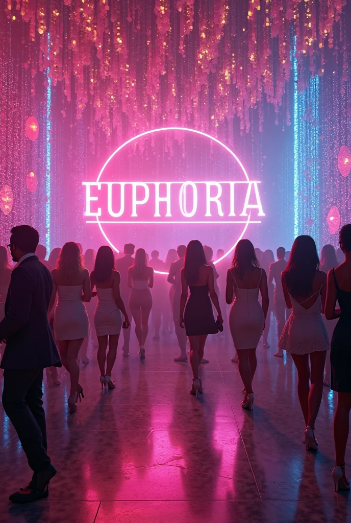 scent sign on a wall with a logo on a fashion show, 3d image, 3d logo art, 3d corporate logo, aurora, tokio aoyama, acronym, by Antonio Rotta, aoshima, letter a, armani, rounded logo, alexandra fomina, inspired by Louise Abbéma, by Arturo Rivera, panorama, logo, chroma, two beautiful women, black skin, african, wearing elegant clothes,  parading on the runway of the fashion show,