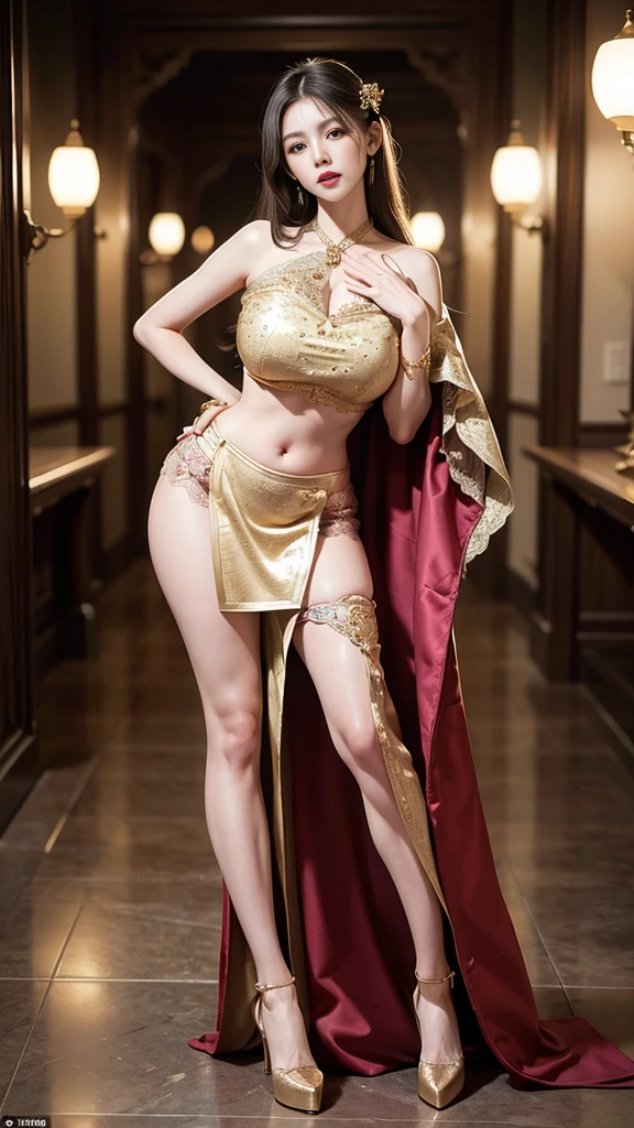 (hyper realstic)、Ancient priestess、Ancient female shamans、
immensity Beautie high-level image quality hight resolution Realistic Shorthair a blond、 blond woman in a、A MILF、Middle-aged woman、((Big big))、Detailed red-black ,,,,,,、detailed skin textures、超A high resolution、Realistic、Voluptuous body shape、A smile、Middle-aged beauty、Beautiful expression、With detailed red-black areola 、Detailed purple eyes、blond、long fluffy hair、Kamimei、Very delicate and detailed skin texture、35Female Shaman、(Blonde pubic hair)、{(Ancient ornate and luxurious temples)、(A lot of torches are burning)}、Ancient priestess、Large cleavage、Large open neckline、big butts、bright red lips、(Colorful and glamorous clothes and luxurious accessories)、I have an ornate platinum wand、