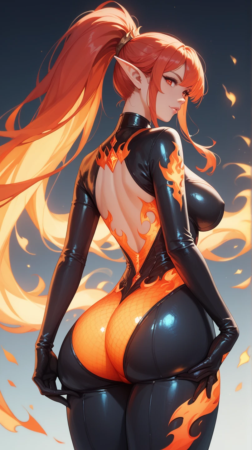 ((relaxed pose floating around)) ((evil smile)) ((tan skin)) (()) (()) ((the most beautiful hellish succubi from the underworld)) ((yellow eyes)), ((dark eyeshadows make up)) ((red lips)) ((very long straight redhead hair with bangs))((big breast:1.5)) ((slender body:1.3)) ((wears a strapless corset, tiny string thong bottom)) ((neck jewerly, earrings)) ((cape, gloves, stocking)) ((long devil horns, devil tail))((glowing fire sparks particles floating around))((inside darkest dungeon)), ((high definition:1.5), ((masterpiece:1.5))((8k:1.5)) ((Best quality:1.4)), more_details:-1, more_details:0, more_details:0.5, more_details:1, more_details:1.5, more prism, vibrant color,more prism, vibrant color,