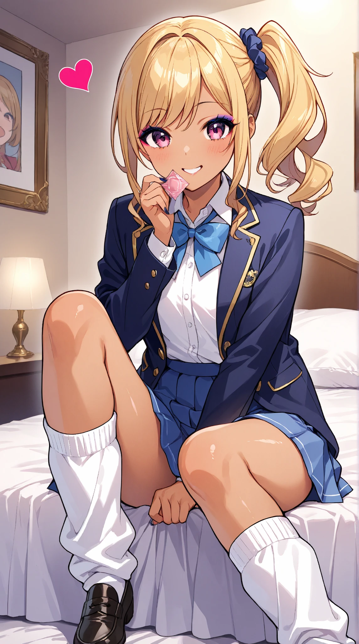 high school girl、Gal、Brown Skin、Galメイク、beautiful girl、Side Ponytail、Handjob、Blonde 、Legs wide open、One Girl,Lingerie Shop、Five Fingers, mini skirt, Petting the groin、Highest quality, blazer, blouse,loose socks、Leopard print bra、 Leopard print panties, Stains on panties、Her thighs and crotch are wet with love juice. Big .、Big Ass、Thick thighs、The woman feels sexual arousal、Reaching orgasm、Spread your legs、Obscene sound effects、Naughty sound effects、She is fingered and has a big convulsion and climaxes.