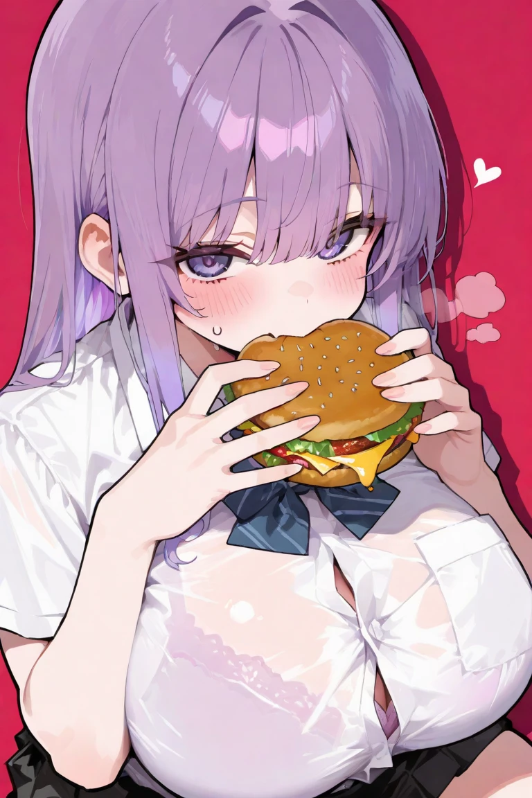 Man pouring semen onto a plate、Ultra-detailed illustrations、Ultra-precise expression、masterpiece、Highest quality、ultra High resolution、High resolution、Hiromitsu Takeda Style、White background、Simple Background、Mash Kyrielight、light purple hair,short hair,hair over one eyes、(Black sleeveless dress)、White collar、Red tie、Black Pantyhose、Brown short boots、Purple eyes、Vulgar expression、smile、Open your mouth、Choker of Hearts、White Breath、Sweat、Glowing Skin、shiny skin、Side angle、Hold a plate、View the plate、、semen、penis、Fat man、Food on a plate、