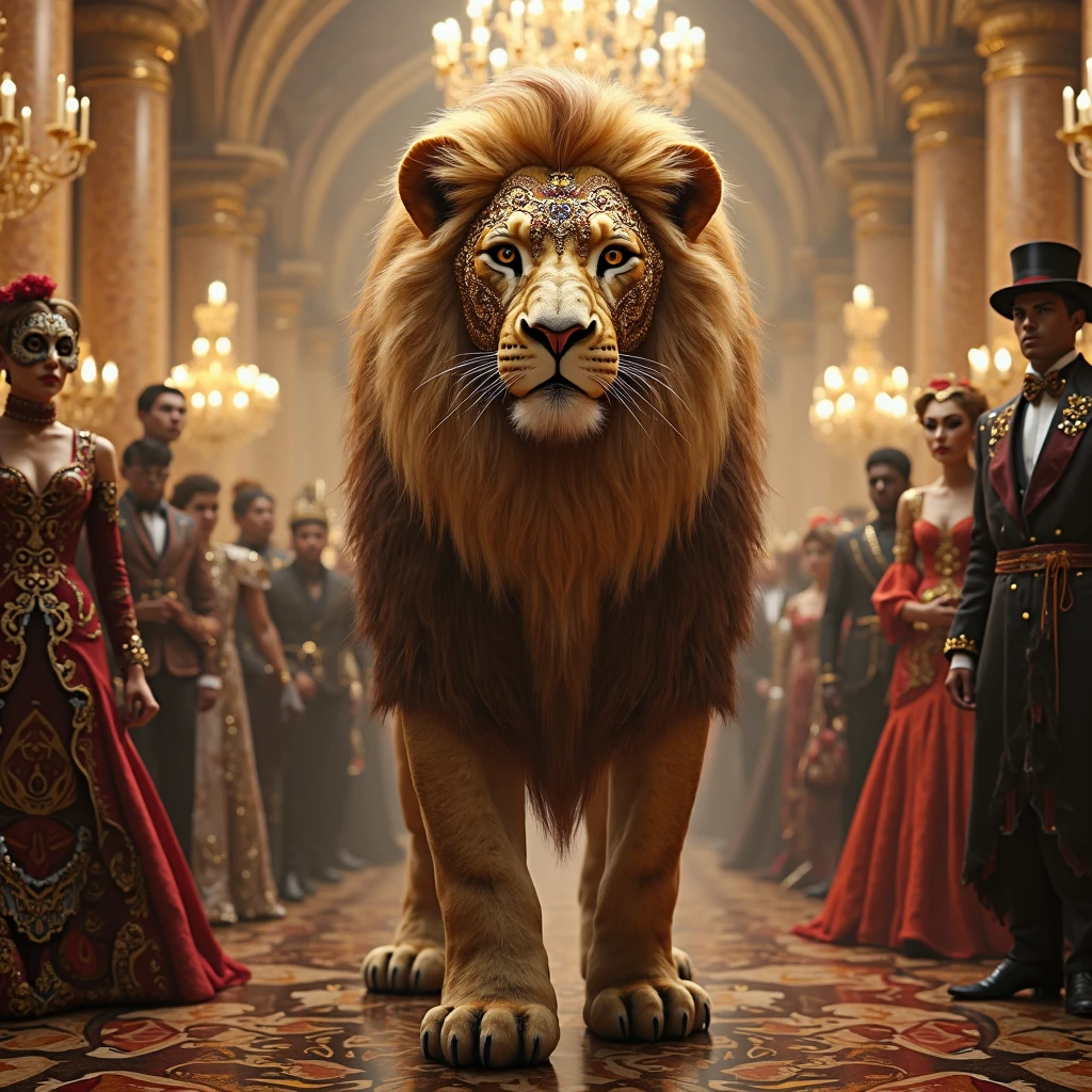 Lion
in a dress fasion show competitions