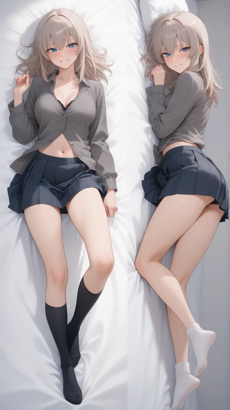two beautiful young cat girls having rough intercourse on a bed. NSFW