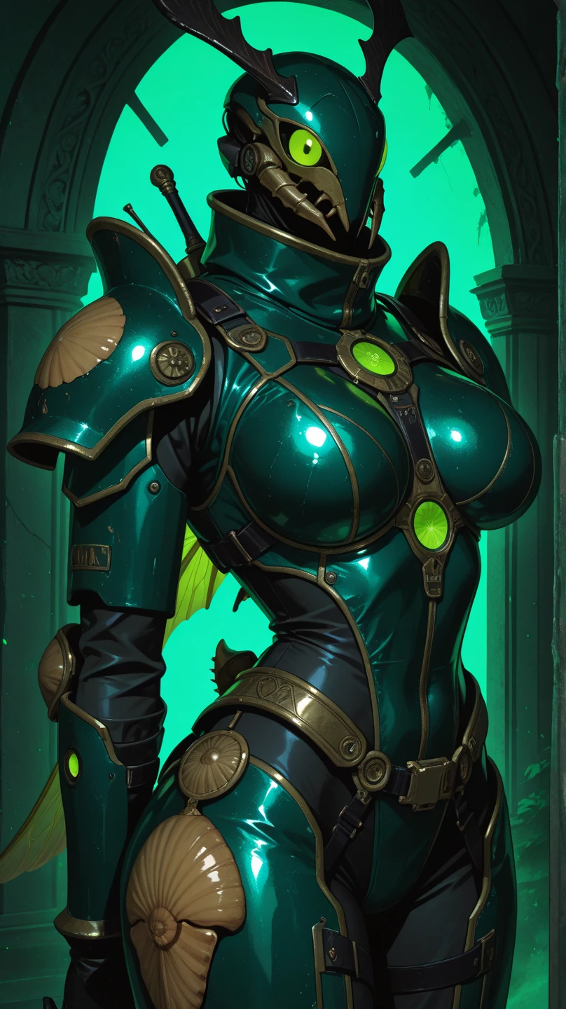 ((masterpiece, best quality)), (soft lighting), highly detailed, intricate details, absurdres, apartment, solo, breasts, humanoid monster, personification, glowing slime, brachydios arms, (pounders, brachydios, club tail, slime mold:1.2), (blue skin, scales), wide hips, (thick thighs:1.1)