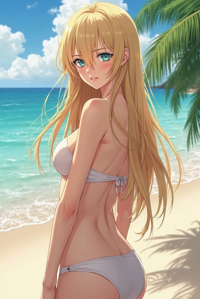 (super flat, flat hatching, flat colors:1.1), (Seaside), 1 girl, Small, 12 years, slim, beautiful breasts, (tanned skin:0.6), long light hair, Blue eyes, topless, straw hat, , smile, wind, blue sky, Bright sunlight, The best shadows, watercolor, Without clothing