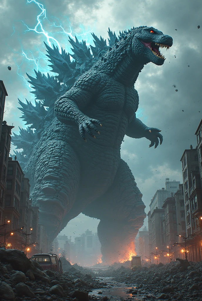Godzilla pooping blue