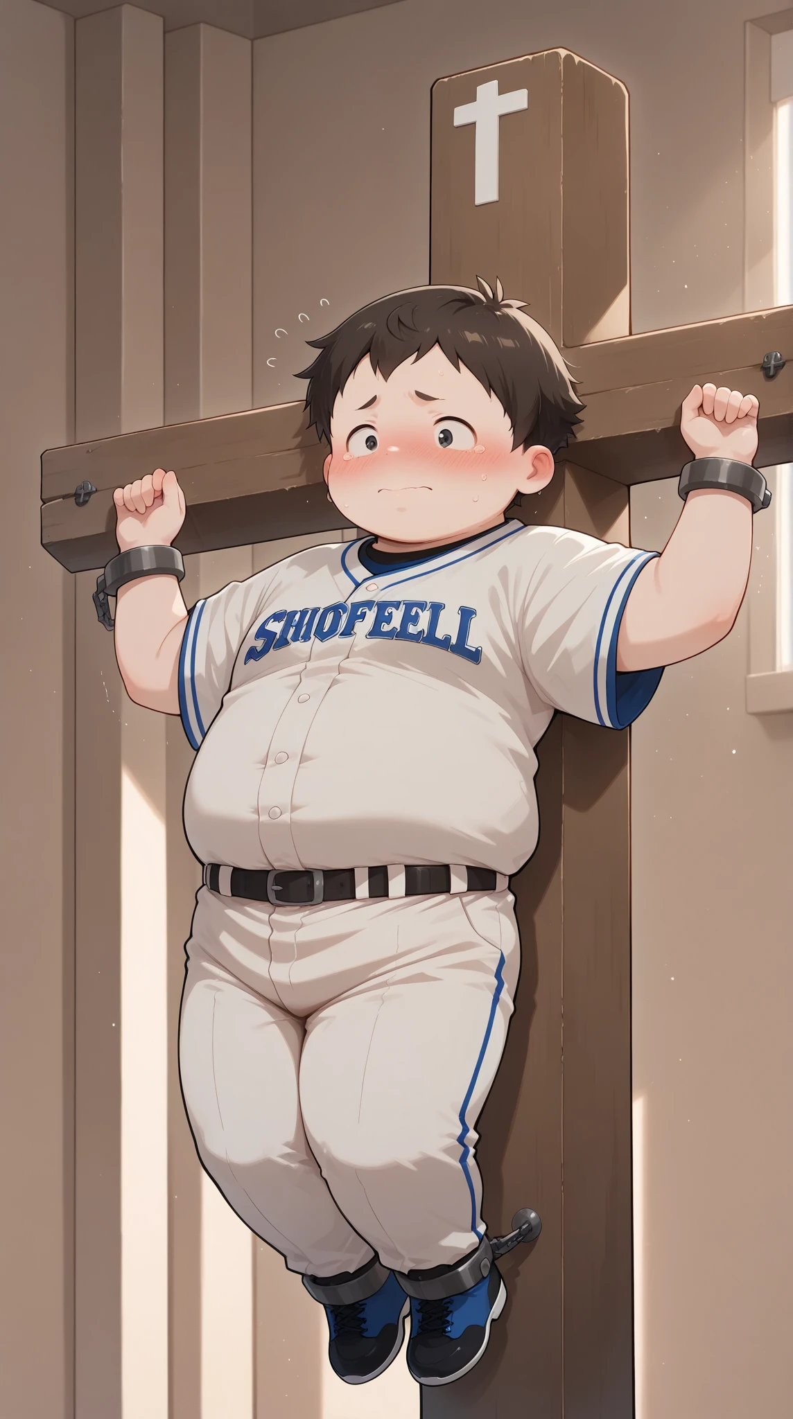 (androgynous), (boyish), beautiful, chubby, (very short hair), (pudgy face), (thick), overweight, beefy, , (cute), (little brat), (naughty brat), (へそ), ぽっちゃりした体, 汗ばんだ体, (臭そうな体), (moobs), (ikemen), (boyish), (obesity)