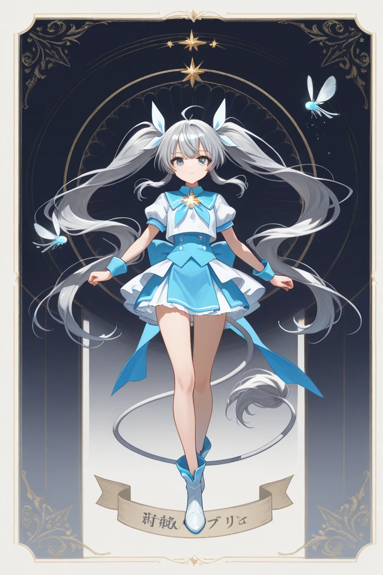 harem, idol, yuri, bishoujo, masterpiece,best quality,official art,extremely detailed CG unity 8k wallpaper, grey hair, long hair, blunt bangs, double_bun, hair flower, beautiful detailed eyes, aqua eyes, blush, shy, nose blush , grey eyes, huge breasts, bare_shoulders, grey sweater crop top, detached_sleeves, white kneehighs, armlet, elbow gloves , wristband, half gloves , no shoe,