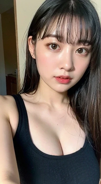 ((Highest quality, 16K, masterpiece :1.3)), Sensual woman, One girl, (Slim figure :1.2), black hair, (Outdoor, underwear :1.1), Highly detailed face, Detailed lips, Fine grain, double eyelid,(Huge breasts:1.5),Detailed underwear appearance,big hip,sexly.18yers