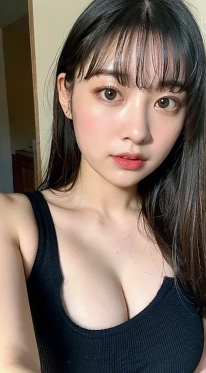 ((Highest quality、8k、masterpiece:1.3))、1girl、smile、whole body、Slim face、Beautiful woman、(Dark Brown Hair)、Short lace camisole:1.1、Ultra detailed face、Detailed eyes、double eyelid、Blur the background、Slim face、Town、outside、street、