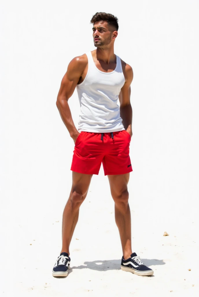 1boy, (Blue Eyes), happy smile,American boy,16 years old,young, slim body, slender, skinny body build, child-like,White Teenage boy ,deserted tropical island standing in the shade of a coconut tree, BrandonEvans, wearing an orange Hawaiian shirt, wearing Hawaiian micro thong with medium bulge, sandals, (((full body portrait))), wide angle,fair skin, skinny, good lighting, very fair skin, light skin, model with attractive body,medium bulge and medium butts,(Best quality, 8k, Masterpiece). High Detail , superior quality, natural lighting, beautiful, sexy, correct anatomy, good composition,realistic shapes, realistic skin tones,Natural eyes,realistic eyes,looking up at viewer,vpl,realistic muscles,Realistic wrinkles on the skin,Realistic arms and legs,Realistic face,realistic hair,Make a sexy and seductive face, Clear Focus: 1.2, Perfect Body virile: 1.4 , Slender Abs: 1.2, Highly detailed face and skin texture, detailed eyes, double eyelids, big upper lip, man focus,amazing composition, front view, HDR, volumetric lighting, ultra quality, elegant,Post a erotic photoshoot,Realistic pose,detailed hair,full body,Fujifilm XT3 photorealistic art by midjourney