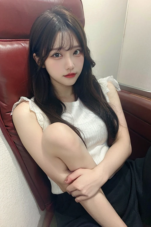 Top quality, Masterpiece, 超高分辨率, (Realistic, : 1.4), Original photo, (True skin texture: 1.3), (filmgrain: 1.3), in a panoramic view, Portrait, Very wide lens, Narrow waist, cowboy lens, (bangs, Inconspicuous, Cold light,) Night, Close-up, Tears, Short hair, neck long, ears sticking out, bangs, Big eyes, Brightly Colored Eyes, In the house, Dust, Tindall effect, (Facial expression), Sitting, (hitting a wall), Crying, Frowning, (Looking down), Nervousness, Tears, smiling happily
one girl, eyes and face with beautiful details, White jabot, pink dark V, Brown eyes,