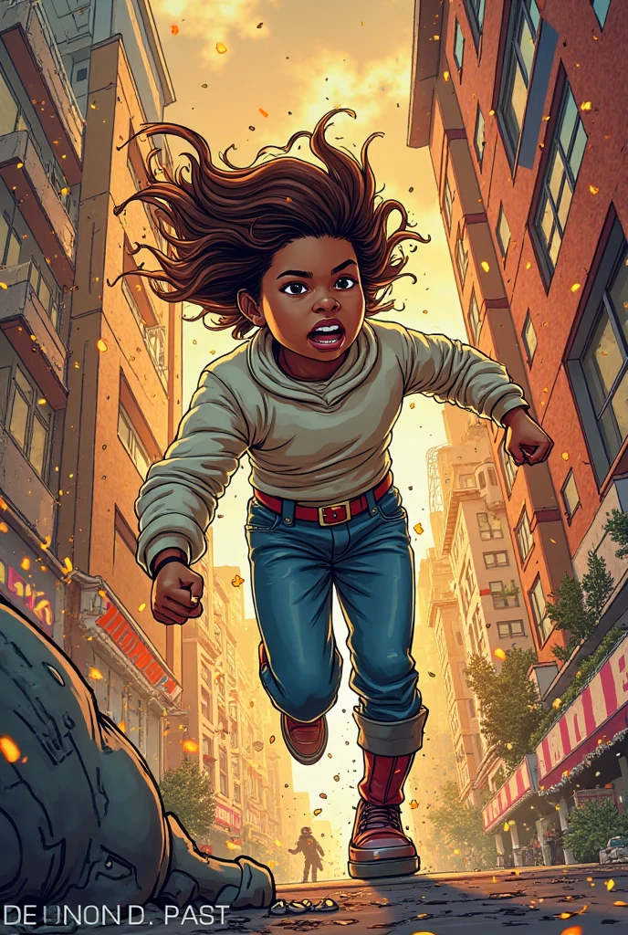 A black, curly-haired college science student gained super powers: fly, super speed and high IQ