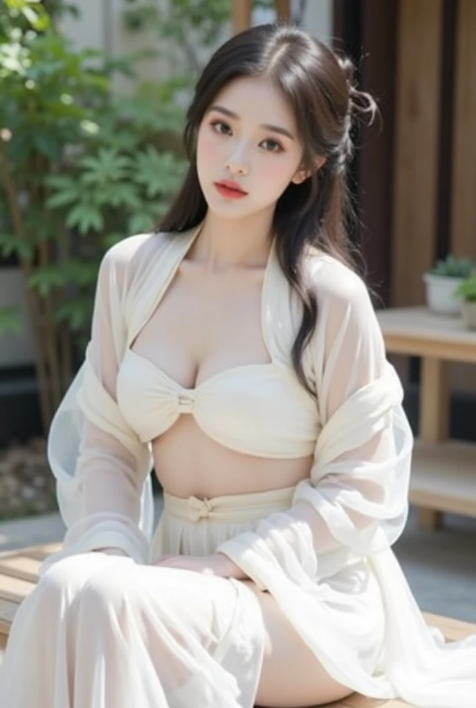 Masterpiece,best quality best,official art,Highly detailed CG Unity 8K wallpapers.,
1 A girl pulls off her clothes with both hands.,upper body,perspective,Hanfu,big tits(1.2)Look down,The nipples are visible from top to bottom.,Breasts must not sag.,