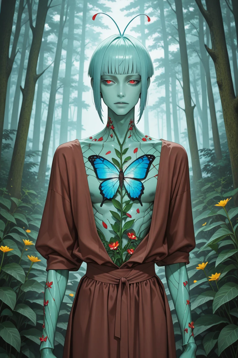 (score_9, score_8_up:1.1), score_7_up, solo, expressiveh, hime hair, straight hair, very long hair, bangs, rating_questionable, 20yo girl, 1girl, curvy, petite, bedroom eyes, skeleton, plant girl, (hair leaf) <lora:Expressive_H-000001:0.8> <lora:EGirlMakeup:0.6> <lora:colored inner hair-000005:0.8> d4rk01l <lora:Gothic Art 2 Style SDXL_LoRA_Pony Diffusion V6 XL:0.8> <lora:yum4rtXLP:0.6> yum4rt, plants, glass gas mask,