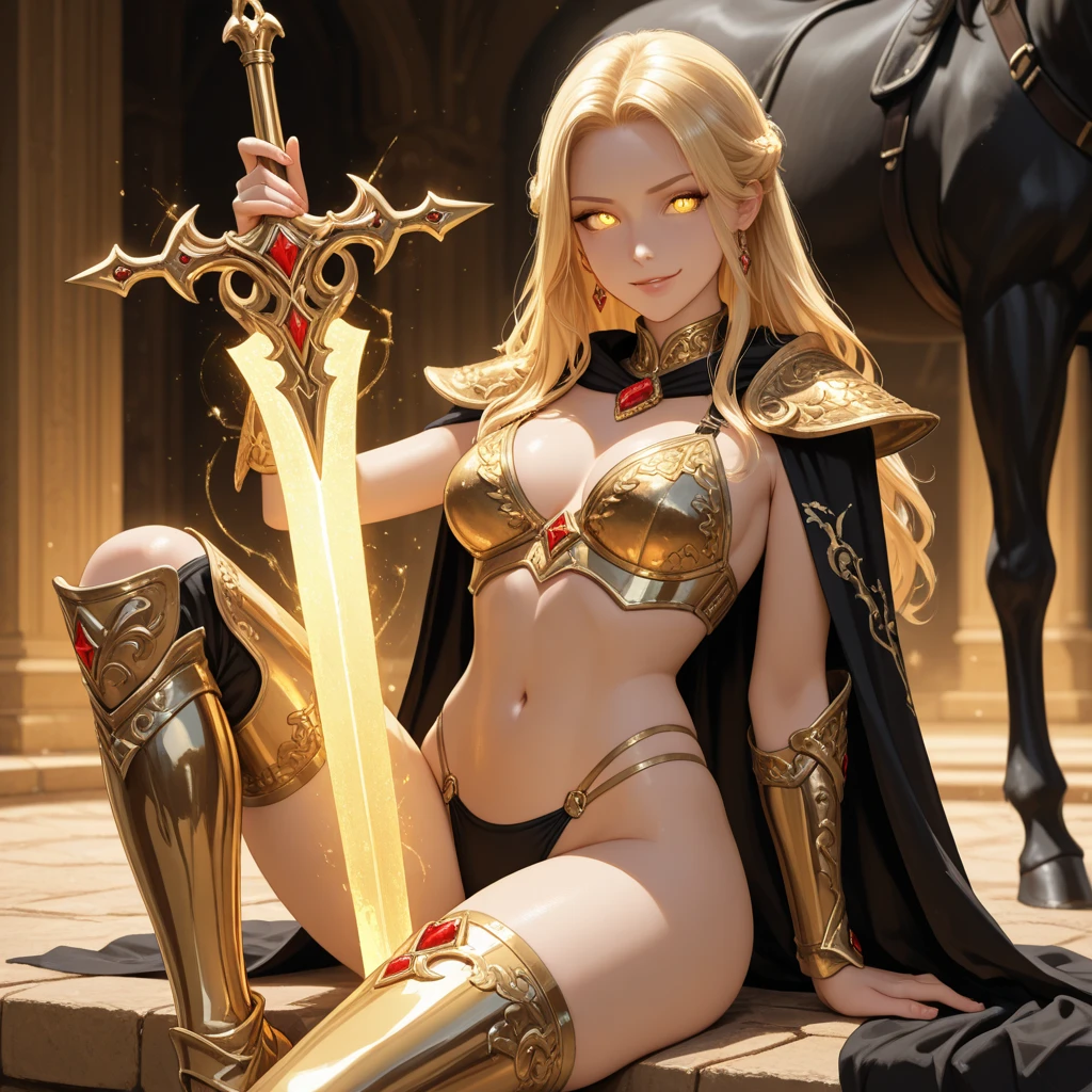 (((Medium Shot))),(((West Shot))),((((Forward light)))(((front light))),((ass pov)),((((front lighting)))),(Photorealistic: 1.4), (masterpiece, Beautiful and slim naked: 1.2), Perfect proportions, (((Big Breasts))), Narrow waist,,((Thin waist and slim thighs)),(((Two blonde, blue-eyed European girls))),((Holding a long golden spear)),((Golden armor is worn on both thighs.)),((Smiling Girl)),((The big wings of the archangel)),((Equipped with a shield on the arm)),((Spread your big angel wings wide)), ((Saluting with a golden rifle)),((Front lighting)),((The body is naked)),((Equipped with a shield on the arm)), Ultra-realistic capture, Highly detailed, High resolution 16k close-up of human skin. Skin texture must be natural, ,((((Elegant nude elegant girl)))) ,((Slender naked)),((Two skinny naked girls of European descent)),(((A nude figure facing the viewer))),(((Small breasts and exposed genitals))),(Young girl exposes her genitals))),(((The thighs and head fit within the screen)),(((View from head to thigh))),((Beautiful and balanced body)),((Do not show anything below the thighs)),((bottomless)),((topless)),((The left and right arms and left and right thighs are equipped with golden armor.)),((ass pov)),(((from front))),(((cowboy shot))),(((standing pose))),photo realistic,master piece,((ultra detailed)),looking at viewer,smile,photorealistic,Shiny baby blonde silk hair,((She has a large hair ornament and golden armor on her belly.)),((Looking at the viewer from the front)), (((Young face and young body)),((Looking horizontally at the viewer)),(Exposing the viewer to full frontal nudity),((Face forward and look at the viewer at the same height)),((Show your naked body to the viewer with your hourglass figure)),(((Wearing a large golden hair ornament))),No underwear ,((((Naked elegant and graceful girl)))) ,((Naked from head to thighs))、((No underwear whatsoever))、((Head to knee nude shot)),((Beautiful hourglass figure)),((Wearing a cape)),((Beautiful style)),Beautiful and detailed character art, Very detailed, Girl in shiny armor, Beautiful white and shining skin, Unparalleled beauty, ((Shiny baby blonde silk hair)),Realistic, 3D Face,Shiny Hair, Glowing Skin,((Thin Hair,No makeup,Brilliant Light)),Fantasy,Beauty products,Very detailedな顔のテクスチャ女性,Soft natural light,Create a dreamy and magical atmosphere.Photon Mapping, Light Energy Transfer, Physically Based Rendering,