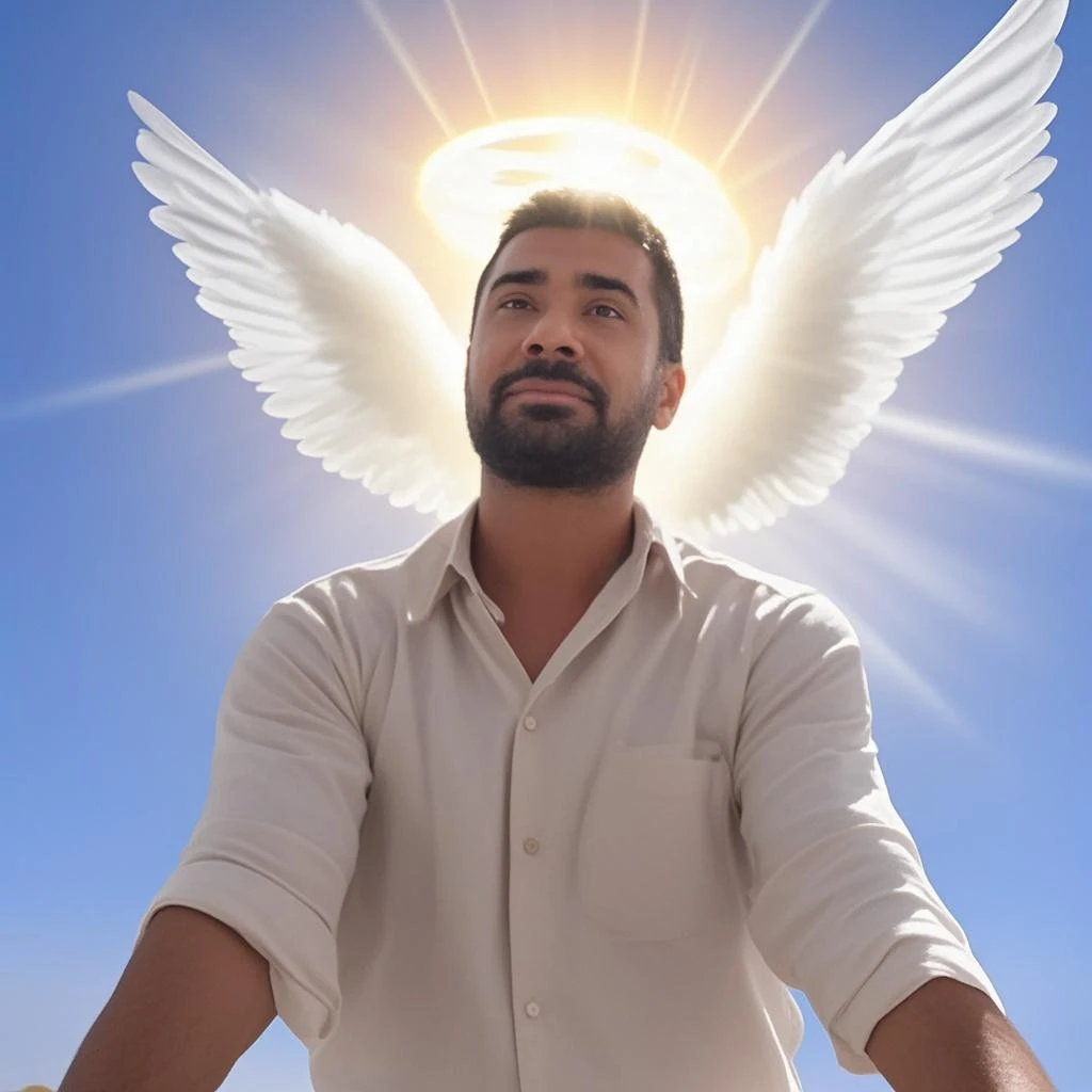 Rahul gandhi body with wings of angel
