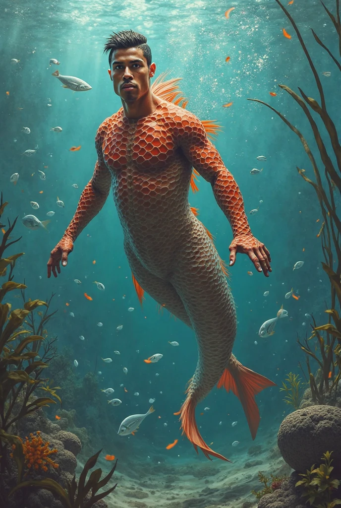 male genitals, male, 20 years old, sexy muscles, male, so sexy, sexy，Glittering，The ears are slender and delicate，Colorful bubbles，Structured，Full of special effects，Distinctive features，complete fingers，24k，moist skin，Pose for the camera，perfect body, super muscular, barebacked,Underwater scene full of beautiful corals. Nude full body