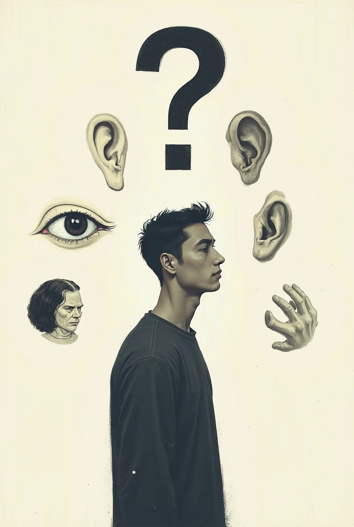 Question mark and a man
